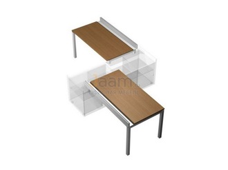 Мебель для персонала Рабочая станция (2х160) с ProSystem для опорной тумбы 180 левой/правой (БЕЗ ТУМБ) КВ 1103 БН