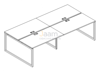 Мебель для персонала Рабочая станция на металлокаркасе QUATTRO Б4 172-2 БП
