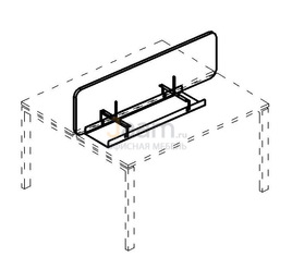 Мебель для персонала Экран настольный фронтальный тканевый с мягким наполнителем для стола 160 А4 Б 863