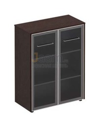 Кабинет руководителя Офисный шкаф для документов средний стекл.двери