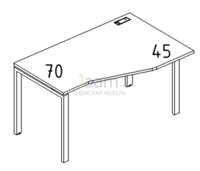 Мебель для персонала Стол эргономичный правый "Техно" на металлокаркасе UNO Б1 066 БП