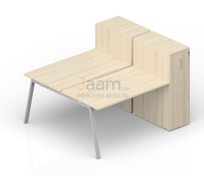 Мебель для персонала Составной стол с приставными шкафами Tower (меламиновые аутлеты) AR2TPM148T112