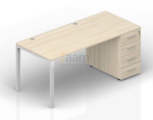 Мебель для персонала Стол с приставной тумбой (2 громмета)  STTPG148N072