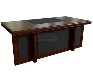 Кабинет руководителя Стол письменный с кожаными вставками 22101