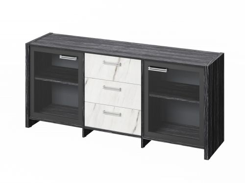 Тумба для документов Festus FI-13-02.G 1804x460x806 (Древесина Графит/Мрамор Леванто белый)