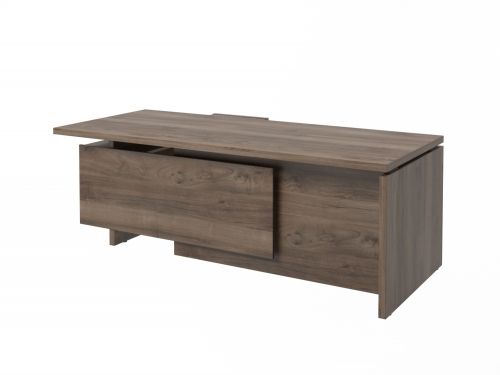 Стол руководителя с опорной тумбой Festus FB-121R.DD 1800x2100x750 (Орех Пацифик Табак)