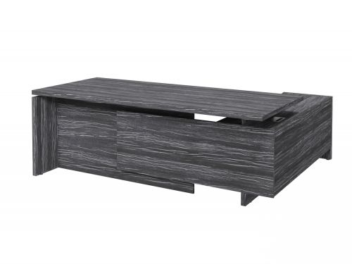 Стол руководителя с опорной тумбой Festus FB-121L.DD 1800x2100x750 (Древесина Графит)