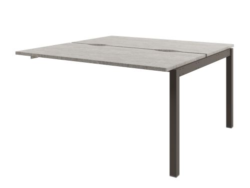 Стол-тандем на металлокаркасе, средняя секция Solution D-412 1400x1432x750 (Бетон/ТрюфельКоричневый)