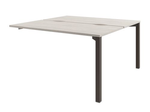 Стол-тандем на металлокаркасе, конечная секция Solution D-413 1400x1432x750 (Акация Морава/ТрюфельКоричневый)