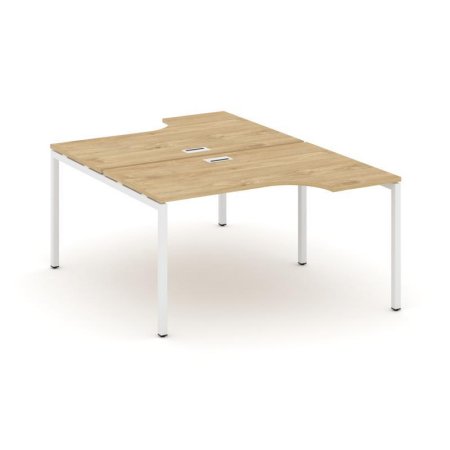 Рабочая станция эргономичная SN-4P.DRPA-002 (1580х1232/1992х750) (Тиквуд Светлый/Металл Белый)