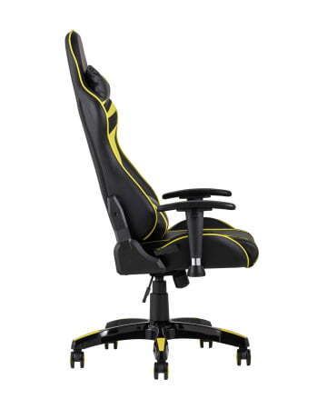 Кресло игровое TopChairs Corvette желтое (Геймерское кресло Corvette черный, желтый)