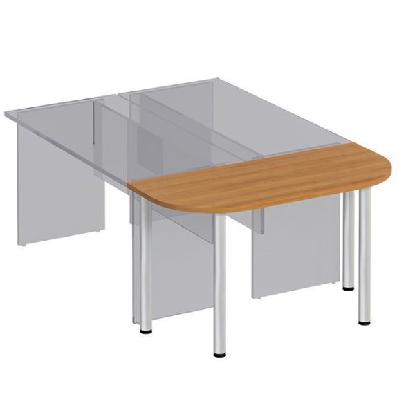 Брифинг-приставка на хромированных опорах Формула ФР 432-1 1340x590x750 (Вяз светлый)