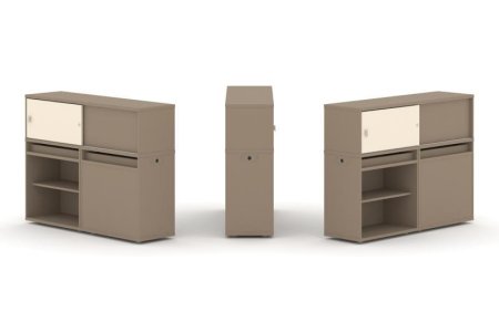 Тумба двойная + низкая надставка ES.NB.2N-14 (1500х410х1135)