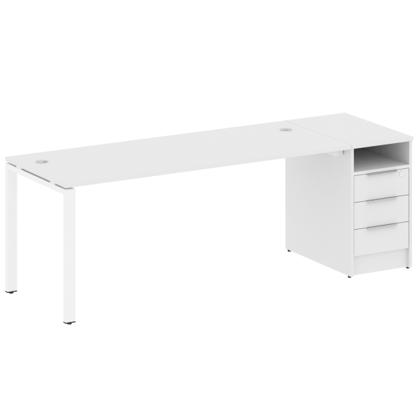 Рабочая станция с опорной тумбой Metal System Style БП.РС-СТП-1.5 2212x720x750