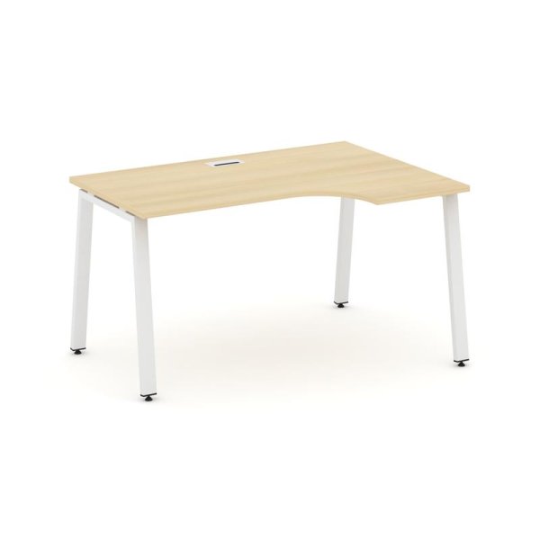 Стол рабочий эргономичный SN-6A.SPA-022(R) (1580х800/980х750) (Акация Лорка/Металл Белый)