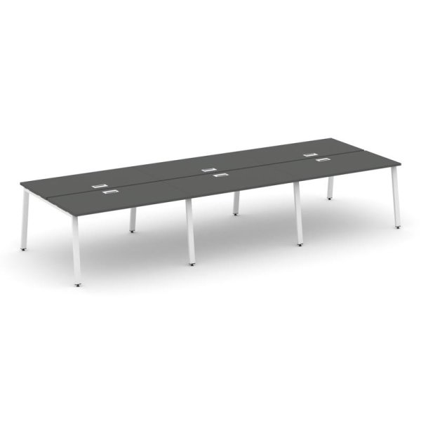 Рабочая станция 2-х сторонняя SN-6A.DRS-064 (4740х1232х750) (Антрацит/Металл Белый)