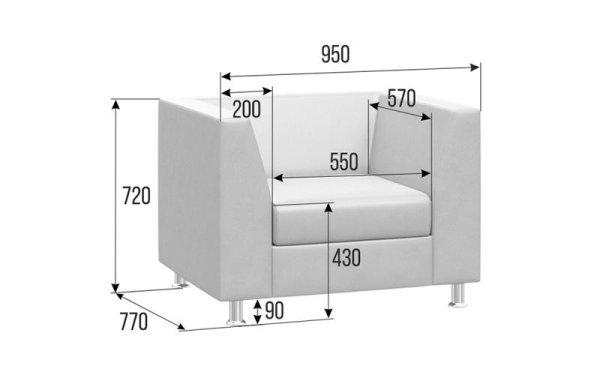Диван с подлокотниками одноместный PR.DP-1