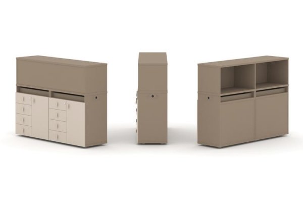 Тумба двойная + низкая надставка ES.NB.2N-3 (1500х410х1135)