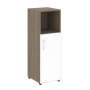 Шкаф для документов узкий со стеклом белым LT.SU-2.2 R (R) white