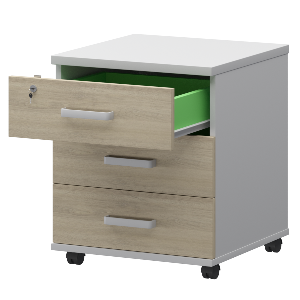 Тумба подкатная Смарт СМТ-3ПЦ Тип1 434x450x620 (Белый/Кронберг)