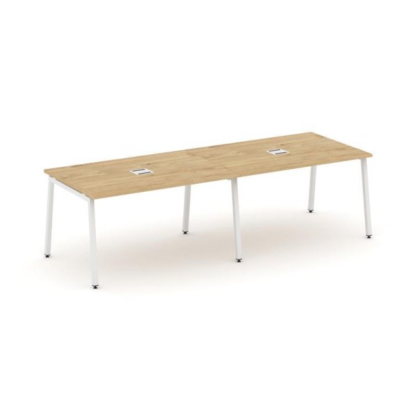 Стол переговорный SN-4A.SPRG-013 (2760х980х750) (Тиквуд Светлый/Металл Белый)
