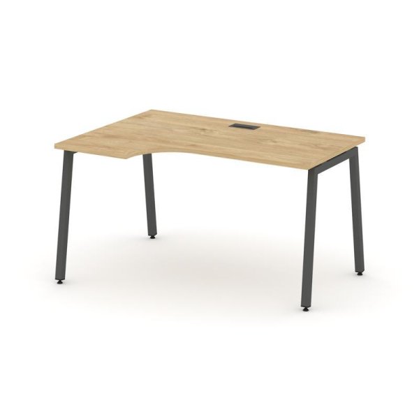 Стол рабочий эргономичный SN-4A.SPA-012(L) (1580х700/980х750) (Тиквуд Светлый/Металл Антрацит)
