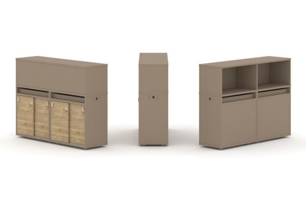 Тумба двойная + низкая надставка ES.NB.2N-5 (1500х410х1135)