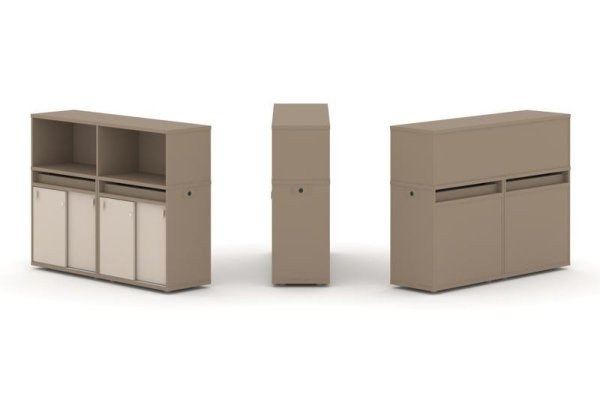 Тумба двойная + низкая надставка ES.NB.2N-5 (1500х410х1135)