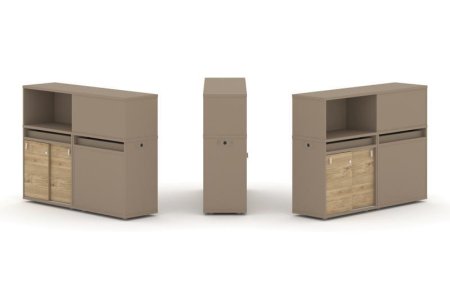 Тумба двойная + низкая надставка ES.NB.2N-20 (1500х410х1135)
