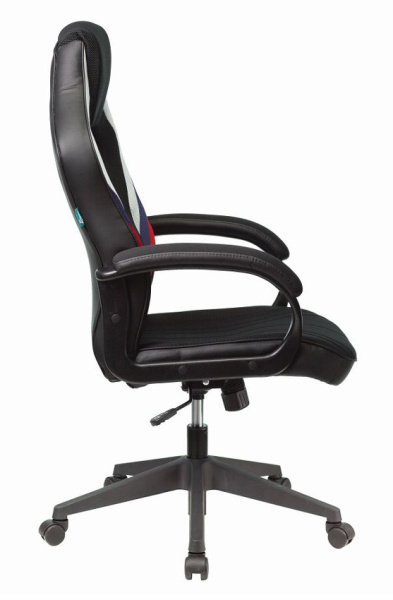 Кресло игровое Zombie VIKING 3 AERO белый/синий/красный сиденье черный ткань/эко.кожа крестов. пласт