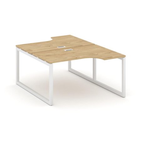 Рабочая станция эргономичная SN-5O.DRPA-001 (1380х1232/1992х750) (Тиквуд Светлый/Металл Белый)