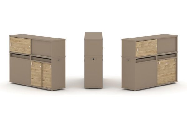 Тумба двойная + низкая надставка ES.NB.2N-22 (1500х410х1135)
