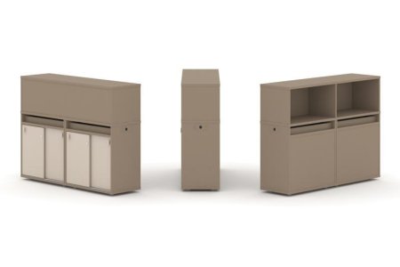 Тумба двойная + низкая надставка ES.NB.2N-5 (1500х410х1135) (Латте/Капучино)