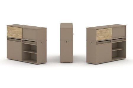 Тумба двойная + низкая надставка ES.NB.2N-14 (1500х410х1135)