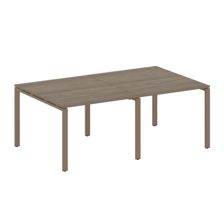 Переговорный стол 2 столешницы Metal System Style БП.ПРГ-2.1 2000x1235x750 (Вяз/Мокко металл)