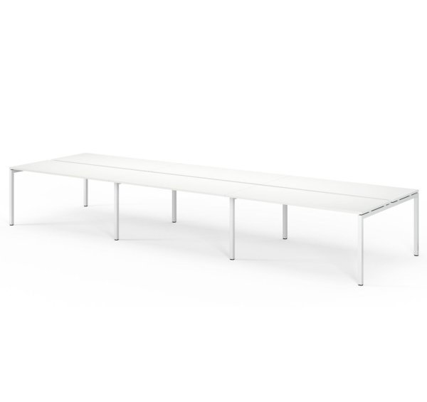 TOUR LIGHT Бенч-система 6 рабочих мест 480x143 (Белый/Белый металл)