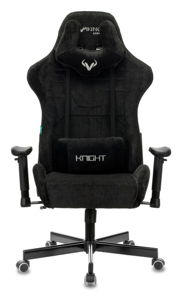 Кресло игровое Zombie VIKING KNIGHT Fabric черный Light-20 с подголов. крестов. металл