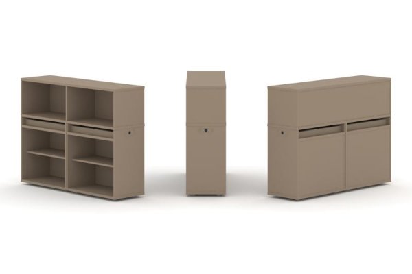 Тумба двойная + низкая надставка ES.NB.2N-1 (1500х410х1135)