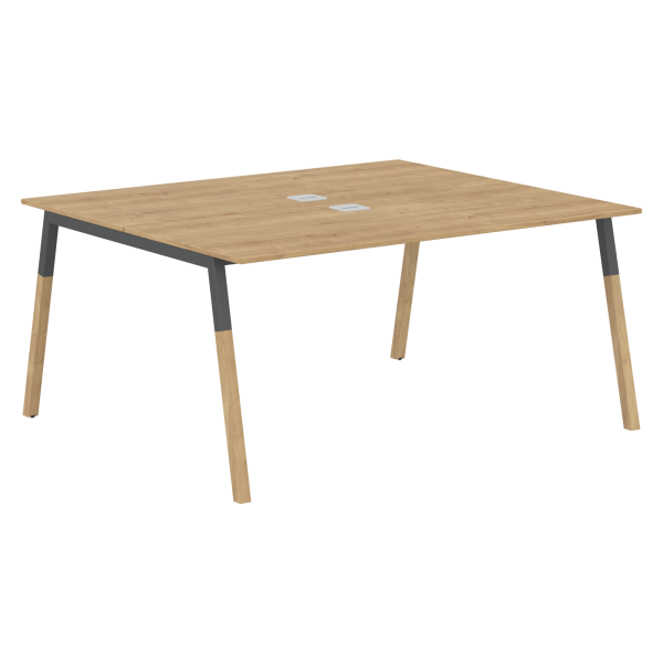 Двухместная рабочая станция Forta FWST 1513 1580x733x1370 (Дуб Гамильтон/Черный графит)
