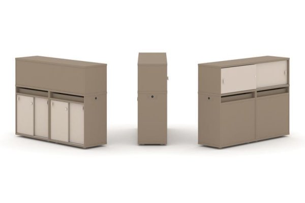 Тумба двойная + низкая надставка ES.NB.2N-6 (1500х410х1135)
