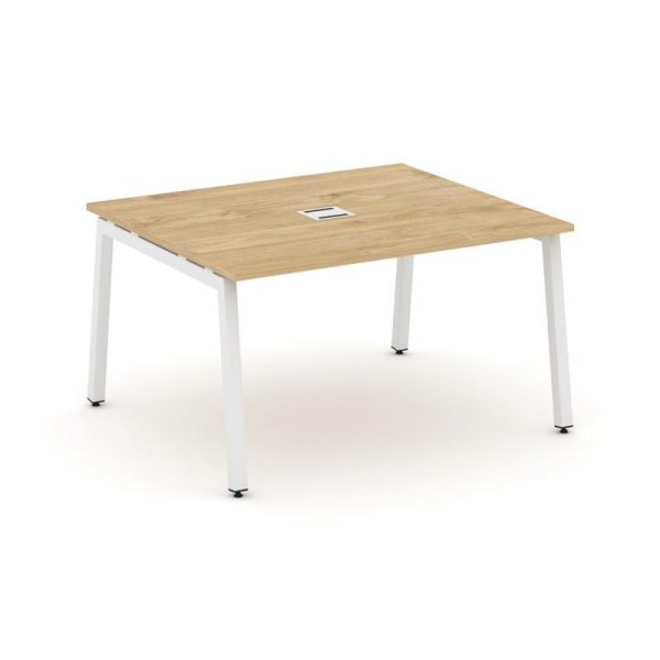 Стол переговорный SN-5A.SPRG-034 (1580х1180х750) (Тиквуд Светлый/Металл Белый)