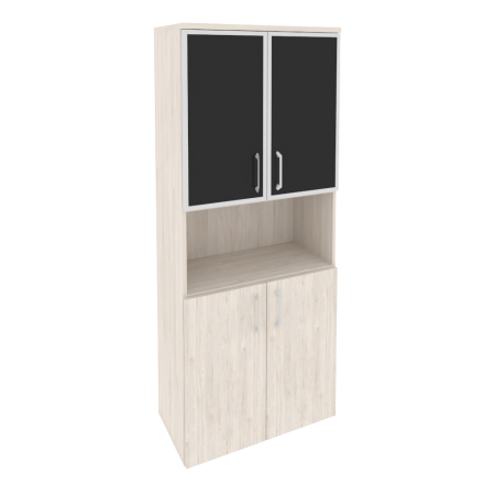 Шкаф высокий широкий Onix O.ST-1.4R 800x420x1977 (Денвер Светлый/Черный)