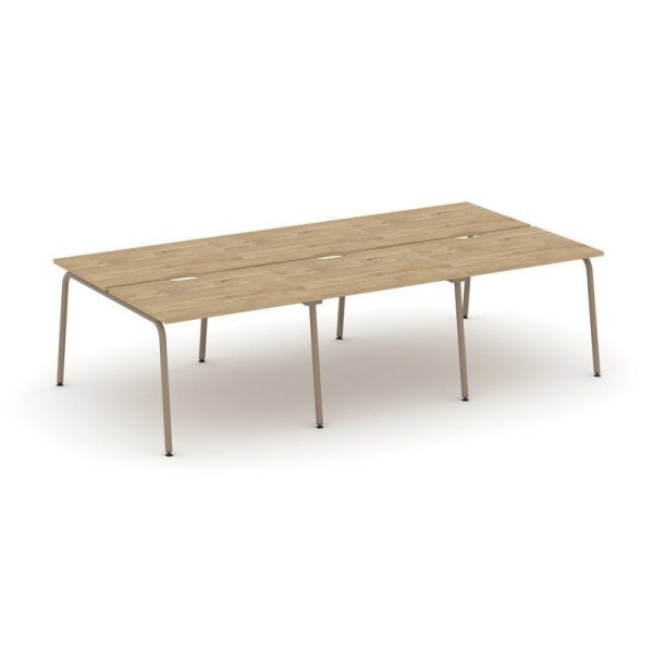 Рабочая станция 6 мест ES.D.RS-6.1-VK (2940х1500х750) (Тиквуд Светлый/Металл Латте)