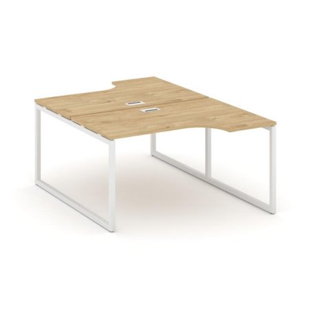Рабочая станция эргономичная SN-4O.DRPA-002 (1580х1232/1992х750) (Тиквуд Светлый/Металл Белый)