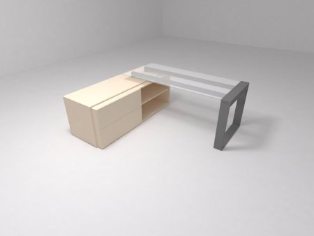 Стол для опорной тумбы, столешница стекло Brix BR.00.16 1800x750x800 (СтеклоСерый)