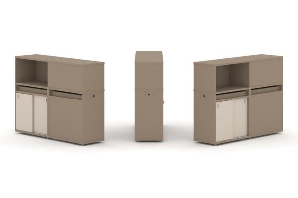 Тумба двойная + низкая надставка ES.NB.2N-20 (1500х410х1135)