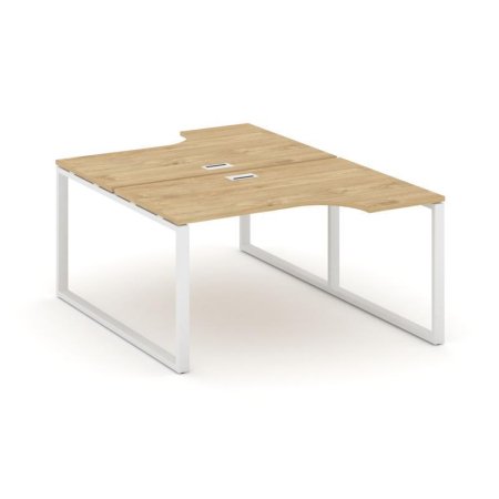 Рабочая станция эргономичная SN-6O.DRPA-012 (1580х1432/1992х750) (Тиквуд Светлый/Металл Белый)