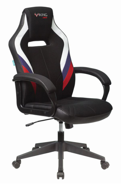 Кресло игровое Zombie VIKING 3 AERO белый/синий/красный сиденье черный ткань/эко.кожа крестов. пласт (Черный | Белый | Синий | Красный)