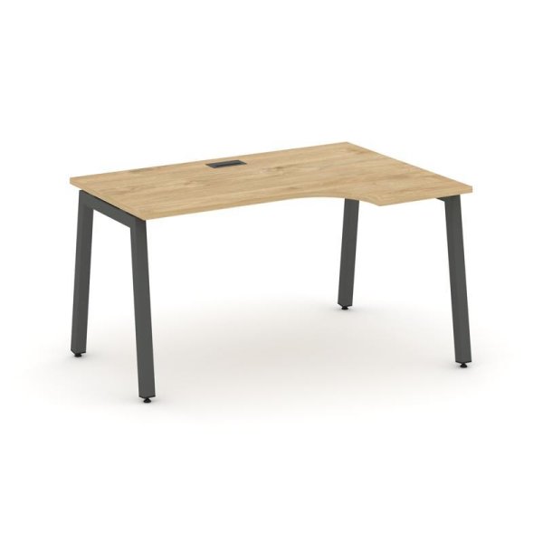 Стол рабочий эргономичный SN-5A.SPA-022(R) (1580х800/980х750) (Тиквуд Светлый/Металл Антрацит)